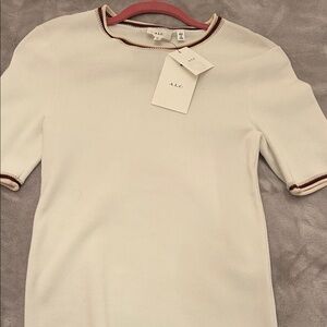 A.L.C. Cream Top with Brown Trim